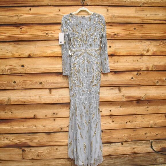 MAC DUGGAL 5124  Beaded Long Sleeve Evening Gown Dress - Picture 10 of 13